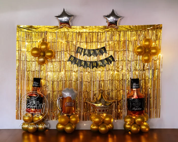 decorations Golden Glam Bachelor Birthday Decoration